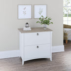 Bush Furniture Salinas 2 Drawer Lateral File Cabinet in Shiplap Gray and Pure White, Home Office Storage Solution, Organizer with Drawers for Workspace, Filing Unit