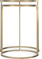 SIMPLIHOME Drake Contemporary 18 inch Wide Metal Nesting table in Antique Nickel, Antique Copper, Fully Assembled for the Living Room and Bedroom