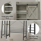 Vabches Over The Toilet Storage Cabinet, Farmhouse Storage Cabinet Over Toilet with Sliding Door & Toilet Paper Holder Stand, Home Space-Saving Toilet Rack for Bathroom, Restroom