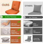Patio Chair Cushions 6 Packs - Outside High Back Thick Water-Resistant Cushion 22x24 with Zipper Cover for Outdoor Glider Rocking Chairs Loveseat 3-Seater Couch Sofa – Orange/Buckle