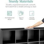 Best Choice Products 8-Cube Storage Organizer, 11in Shelf Opening, Bookcase, Display Shelf, Customizable w/ 3 Removable Back Panels – Black