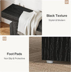 Tribesigns Entryway Bench, 59" Long Black Shoe Bench with Arched Bases, Wooden Indoor Bench for Entry Way, Living Room, Bedroom