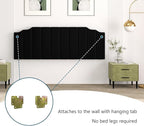 King Size Headboard Only, Velvet Wall Mounted Headboard King for Adjustable Bed Modern Upholstered Head Board Easy Assembly, Black