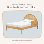 Babyletto Bondi Cane Full Size Bed Frame with Headboard & Footboard - GREENGUARD Gold Certified - Cane Paneling Platform Bedframe for Kids & Tweens - Solid Wood Full Bed No Box Spring Needed - Honey