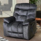 EONIX Large Lay Flat Power Lift Recliner Chair for Elderly with Heat and Massage, 400lbs Dual Motor Electirc Lift Chair with Extended Footrest, SLRY007062, Black