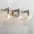 Possini Euro Design Danvers Modern Wall Mount Light Brushed Nickel Silver Hardwired 21" Wide 3-Light Fixture Clear Glass Globe Shade for Bathroom Vanity Mirror House Home Room Decor