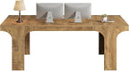 Tribesigns 70.9-Inch Executive Desk, Large Wooden Computer Office Desk, Modern Writing Table Business Workspace Home Office Furniture with Arched Design, Rustic Wood Grain