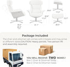 CHITA Genuine Leather Reclining Swivel Chair with Adjustable Headrest and Ottoman for Living Room, Black