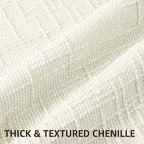 decorUhome Christmas Cream White Chenille Throw Pillow Covers 24x24 Set of 2 Thick Textured Slubby Couch Pillow Covers Farmhouse Accent Modern Neutral Decorative Pillow Cases for Bed Sofa Living Room