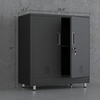 Metal Storage Cabinet with Locking Doors and Adjustable Shelf, Small Lockable Sideboard Buffet Cabinet for Home Office Hallway Entryway Living Dining Room (Black)