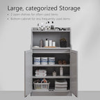 40 Inch Bathroom Storage Cabinet, Freestanding Organizer with 2 Doors, Bath cabinets Floor Standing, Suitable for Dining Room, Kitchen, Living Room, Hallway (Grey)