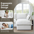 Middle Seat for Cloud Modular Sectional Sofa, Comfy Down Filled Cloud Couch with Removable Cover, Modular Sectional Couches for Living Room, Cream White