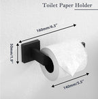 Matte Black Bathroom Accessories Set, 22.2 Inch Bath Towel Bar Set, Stainless Steel Bathroom Hardware Set, Towel Racks for Bathroom Wall Mounted