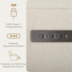 CHITA Swivel Rocker Recliner Chair, Power Nursery Glider Recliner, Nursery Rocking Chair with Adjustable Power Headrest, FSC Certified, Solid Wood Base, Cream