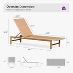 PURPLE LEAF Patio Chaise Lounge Rattan Chair Outdoor Pool Adjustable Recliner Wicker Lounger for Outside Woven Furniture Tanning Poolside Lounger Sand Brown