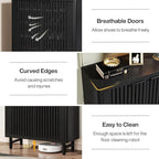 Tribesigns 6-Tier Farmhouse Shoe Cabinet with Shutter Doors, Wooden Shoe Organizer Rack with Adjustable Shelves, Modern Large Hidden Storage Furniture for Entryway, Hallway (Black)