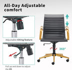 Ergonomic Desk Chair Computer Chairs with Armrests and Wheels Heavy Duty Wide Seat for Home Office Comfortable 22.83in Chair for Women and Men，Gold Black