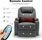 Recliner Chair, Rocking Chair with Massage and Heat, 360° Swivel Recliner Chairs for Adults, Rocker Manual Recliner with Remote Control and Cup Holder for Living Room, Bedroom, Nursery