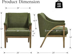 EALSON Modern Accent Chair Comfy Living Room Chair with Wooden Frame and Armrest Mid Century Upholstered Fabric Reading Lounge Armchair for Living Room/Bedroom/Reading/Balcony, Chenille Green