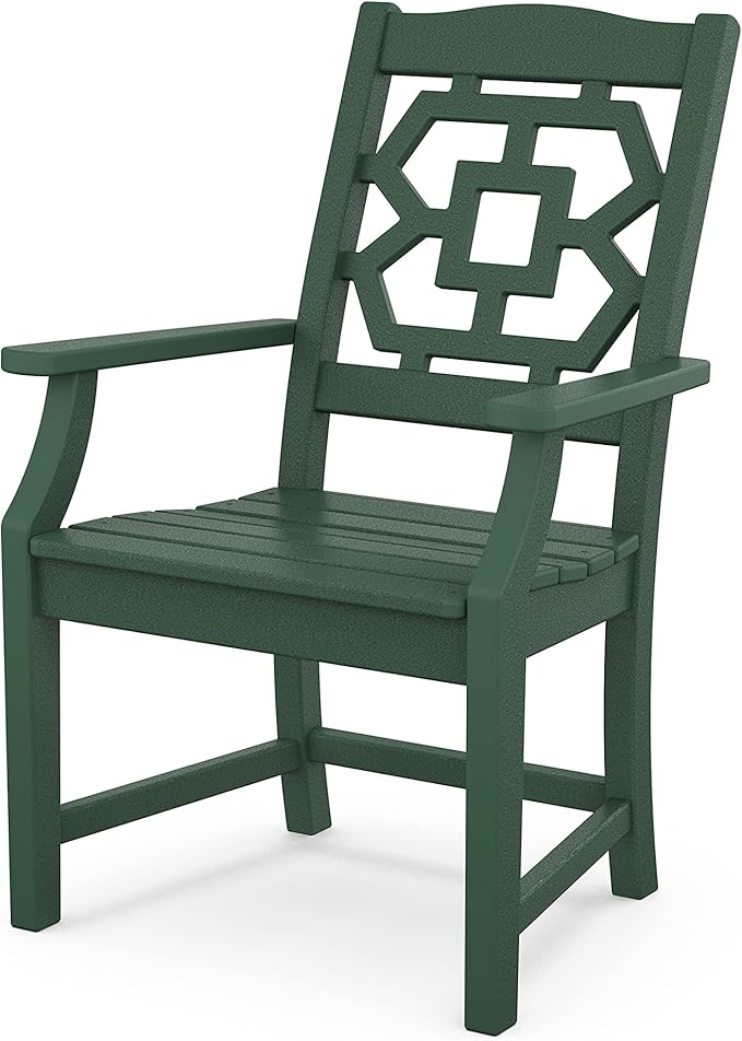 Martha Stewart by POLYWOOD® Chinoiserie Dining Arm Chair in Green