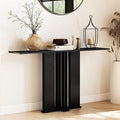 HEAH-YO 51" Console Table, Rustic Wood Entryway Table, T-Shape Narrow Sofa Tables Behind Couch for Hallway, Entrance, Foyer, Living Room, Black