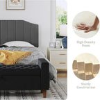 King Size Headboard Only, Velvet Upholstered Headboard King/California King Size Wall Mount and Bed Frame Mount, Featuring High-Density Sponge Padding Easy Assembly Comfort Style-Dark Gray