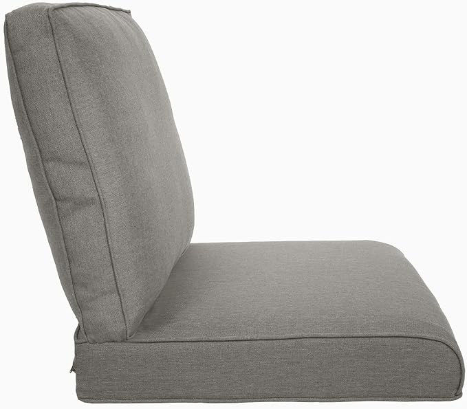 Pop 22x25/22x24 Outdoor Replacement Cushions - 1 Set High Back Deep Seat Patio Furniture Cushion for Rattan Dining Swivel Rocking Chairs Rattan Loveseat Couch Sectional Sofa - Grey/Classic