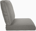 Pop 22x25/22x24 Outdoor Chair Cushions Set of 2 - High Back Deep Seat Water-Resistant Patio Wicker Chairs Cushion for Rattan Dining Rocker Glider Loveseat Couch Sectional Sofa - Grey/Classic