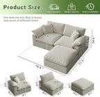 Cloud Modular Sectional Sofa,2 Seat Down Filled Sofa 78.6" Minimalist Sofa,Cover Washable and Replaceable Couches for Living Room,Sectional Sofa Deep Seat