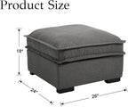 EALSON 26" Modern Module Ottoman for Modular Sectional Sofa Couch Comfy Linen Upholstered Cloud Ottoman for Living Room/Bedroom/Apartment/Office, Grey