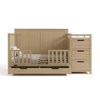 Graco Hadley 5-in-1 Convertible Crib & Changer (Driftwood) – GREENGUARD Gold Certified, Fits Standard Crib Mattress, Converts to Toddler Bed and Full Bed, 4 Adjustable Mattress Heights