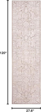SAFAVIEH Reflection Collection Runner Rug - 2'3" x 10', Beige & Cream, Non-Shedding & Easy Cleaning, Ideal for Living Room, Bedroom (RFT665A)