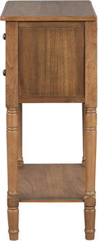 Knocbel Slim Antique Entry Console Table with 3 Drawers & Bottom Open Shelf, Solid Wood Narrow Sofa Couch Table for Entryway Hallway Living Room 23.7" W x 13" D x 31.4" H Natural
