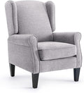 Accent Chair, Light Grey Bedroom Upholstered Armchair in Fabric, Modern Living Room Chairs with Wingback, Business Single Sofa Seat for Office, Sillones para Sala