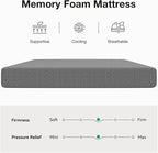 Novilla Twin XL Mattress 5 Inch, XL Twin Memory Foam Mattress in a Box with Airflow Wave-Cut & Pressure-Relieving Foam for Cool Touch & Contour Support Mattresses Twin XL Size