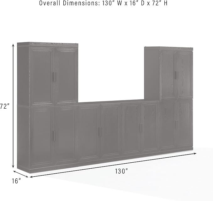 Crosley Furniture Essen 3-Piece Modern Sideboard Buffet Cabinet and Kitchen Storage Pantry Set, Black
