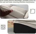 Middle Seat for Cloud Modular Sectional Sofa, Comfy Down Filled Cloud Couch with Removable Cover, Modular Sectional Couches for Living Room, Light Gray
