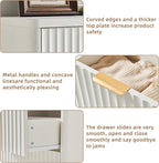 LEYAOYAO Fluted 6 Drawers Dresser, 48" Wide Modern Chest of Drawers with Wood Grain Top, Curved Profile Design, Dresser TV Stand, Wood Drawer Organizer for Bedroom, Living Room, Antique White