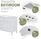 36" Bathroom Vanity with Matching Medicine Cabinet, Modern Sink Storage Cabinet with Drawers, Soft Closing Doors and Shelf, Bathroom Vanities with Sink & Mirror