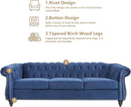 Living Room Velvet Sofa and Loveseat set, Mid Century Modern Upholstered Couch with Cushions, 2-Piece Home Sofa Furniture Sets, Comfy Tufted Chesterfield Couches for Living Room, Bedroom, Office