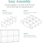 Best Choice Products 6-Cube Storage Organizer, 13.5in Shelf Opening, Bookcase, Display Shelf, Customizable w/ 3 Removable Back Panels – White