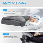 VITESSE Heavy Duty Office Chair, Executive Office Chair with Flip up Armrest,Ergonomic High Back Computer Gaming Chairs Home Office 400lbs, Big and Tall Office Chairwith Lumbar Support（Gray）