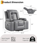 GarveeHome Power Lift Recliner Chair - Heat and Massage, Faux PU Electric Lift Recliner for Elderly & Mobility Impaired, Adjustable Back and Legs, Heavy Duty Lift Chair for Seniors