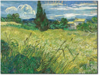 Wieco Art Abstract Large Canvas Prints Wall Art Green Field 1889 by Van Gogh Famous Oil Paintings Reproduction Artwork Stretched Landscape Picture for Home Office Decoration Wall Decor