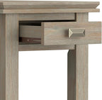 SIMPLIHOME Artisan SOLID WOOD 14 inch Wide Rectangle Transitional Narrow Side Table in Distressed Grey for the Living Room and Bedroom