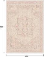RUGGABLE Washable Area Rug – Kamran Soft Pink 10x14, Stain-Resistant, Non-Slip – Large Machine Washable Rugs for Living Room, Bedroom, Hallway, Entryway & Office–with Standard Pad