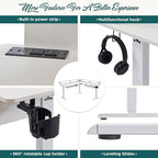 RedLemon 60 Inches L Shaped Electric Standing Desk, Height Adjustable Corner Gaming Desk with Drawers, Keyboard Tray, Power Outlets & LED Lights, Computer Desk with Monitor Shelf, Dark Walnut