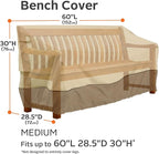 Classic Accessories Veranda Water-Resistant 60 Inch Patio Bench Cover, Patio Furniture Covers