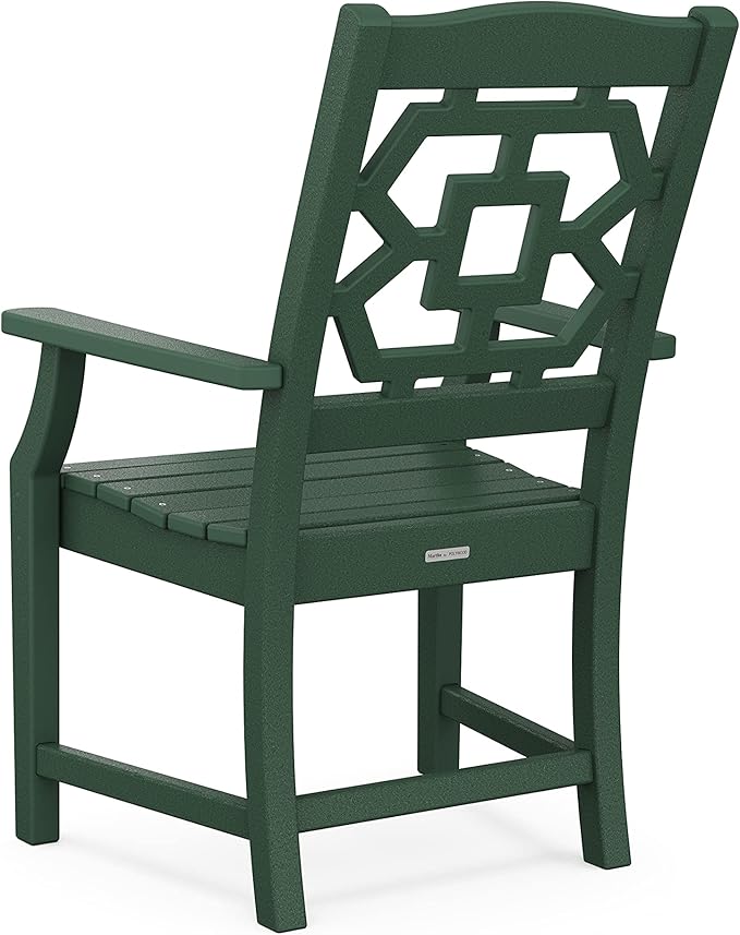 Martha Stewart by POLYWOOD® Chinoiserie Dining Arm Chair in Green
