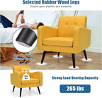 Giantex Upholstered Accent Chair Set of 2, Modern Mid Century Linen Fabric Living Room Chair with Arms, Max Load 265 Lbs, Comfy Tufted Single Sofa for Reading, Bedroom, Office, Club, Yellow